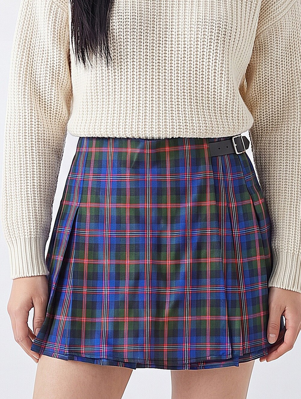 NWT! Old Navy  Classic Blue & Green Tartan Wrap Skirt